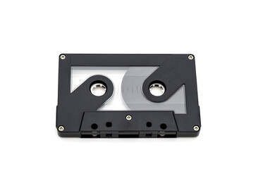 old audio cassette tape on white background