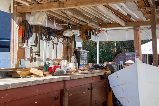 Boat builder workshop