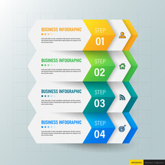 Four steps Infographics banner design template.