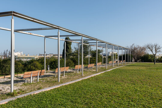 Cabe&ccedil;o of Rolas garden in Lisbon Portugal
