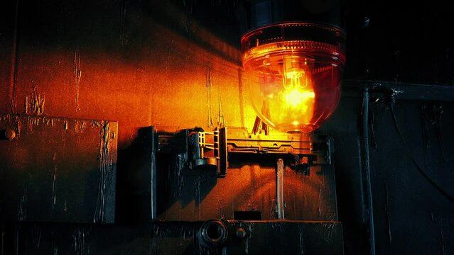 Light Flashing On Industrial Wall - Looped Shot