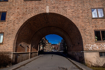 Fototapeta na wymiar medieval castle gate, Torhov, Oslo, Norway