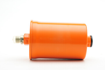Car petrol filter on white background