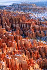 Winter Sunrise in the Snow at Bryce Canyon National Park