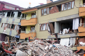 Destroyed city buildings after Earthquake in Van, Ercis, Turkey. It is 604 killed and 4152 injured...