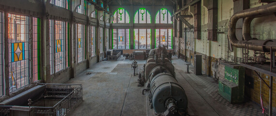 Old abandoned Victorian power plant in the center of Poland 