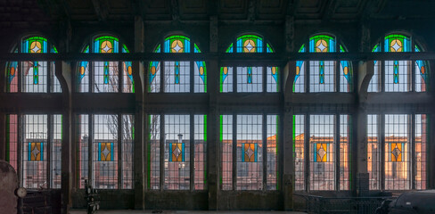 Old abandoned Victorian power plant in the center of Poland 