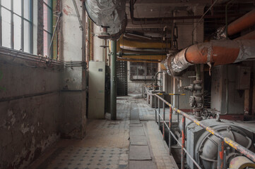 Naklejka na ściany i meble Old abandoned Victorian power plant in the center of Poland 
