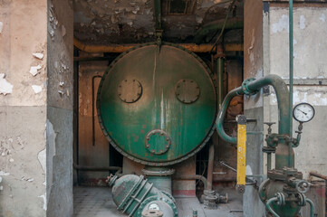 Old abandoned Victorian power plant in the center of Poland 