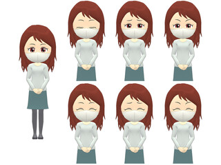 [Emotions A] Woman knitwear wavy hair front