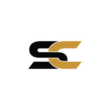 Letter SC simple logo design vector