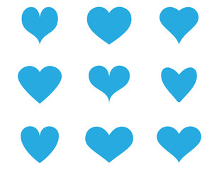 Heart contour vector. Blue hand drawn love icon isolated. Paint brush stroke heart icon. Hand drawn vector for love logo, heart symbol, doodle icon and Valentine's day. Painted grunge vector shape