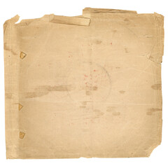 Old retro vintage distressed paper record inner sleeve from Kowloon Hong Kong, with tears and...