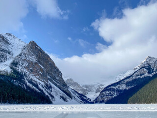 snow covered mountains