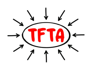 TFTA Tripartite Free Trade Area - proposed African free trade agreement, acronym text with arrows