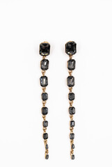 women's earrings on a white background. Isolated on background