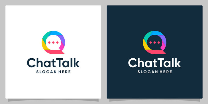 Chat bubble design template with colorful graphic design vector illustration. Symbol, icons, modern, and creative