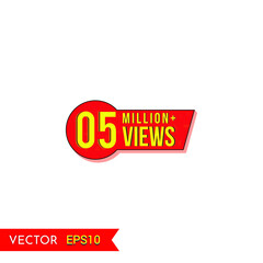 5M views celebration background design. 5 Million views.  Creative celebration views typography design badges.abstract promotion graphic elements vector illustration.