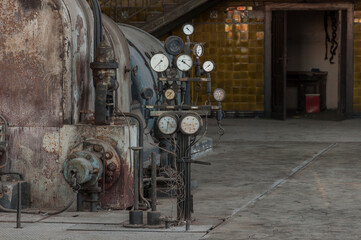 Old abandoned Victorian power plant in the center of Poland 