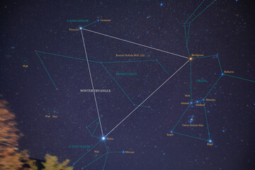 별자리 가이드 겨울 대삼각형, 오리온자리, 큰개자리 (Constellation guide for...