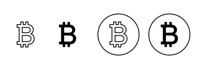 Bitcoin icons set. bitcoin sign and symbol. payment symbol. cryptocurrency logo