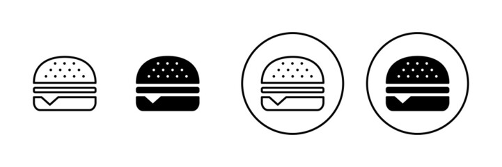 Burger icons set. burger sign and symbol. hamburger