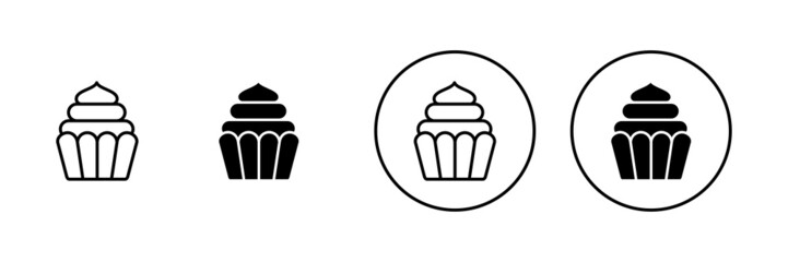 Cup cake icons set. Cup cake sign and symbol