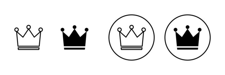 Crown icons set. crown sign and symbol