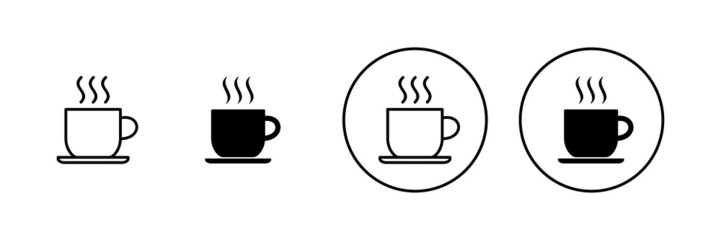 coffee cup icons set. cup a coffee sign and symbol