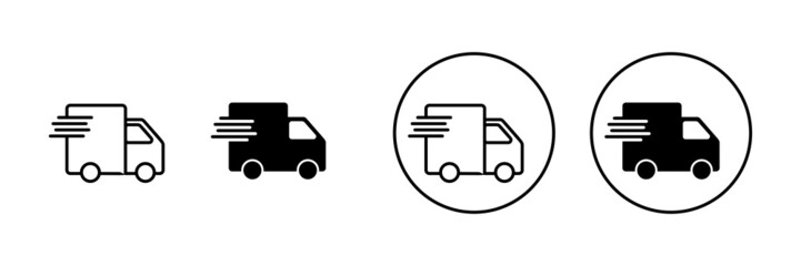 Delivery truck icons set. Delivery truck sign and symbol. Shipping fast delivery icon