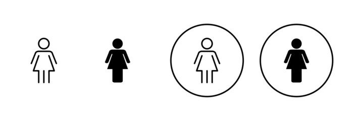 Female icons set. woman sign and symbol