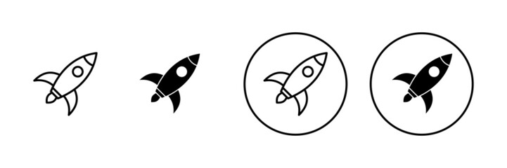 Rocket icons set. Startup sign and symbol. rocket launcher icon