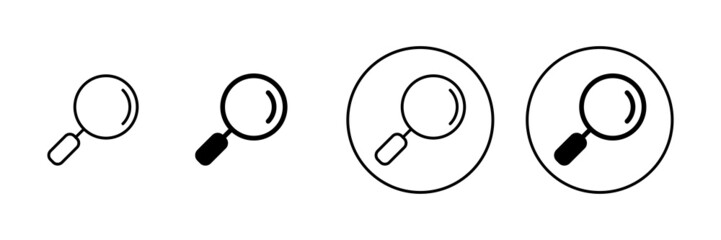 Search icons set. search magnifying glass sign and symbol