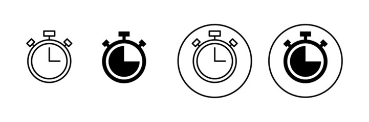 Stopwatch icons set. Timer sign and symbol. Countdown icon. Period of time