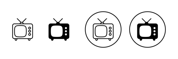 Tv icons set. television sign and symbol