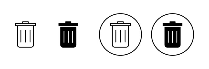 Trash icons set. trash can icon. delete sign and symbol.