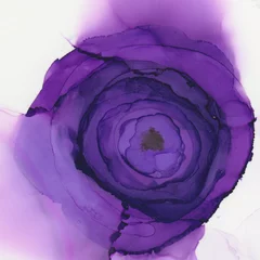 Peel and stick wall murals Violet Alcohol Inks Purple Rose Home Decor Print Decor