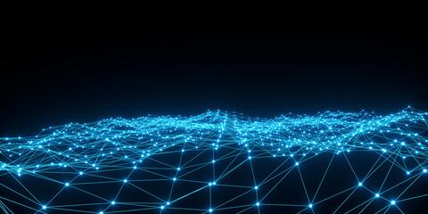 Abstract tech background with dots and lines connected, concept of digital communication
