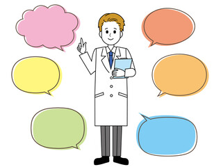 白衣を来た薬剤師　医療従事者　イラスト