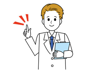 白衣を来た薬剤師　医療従事者　イラスト