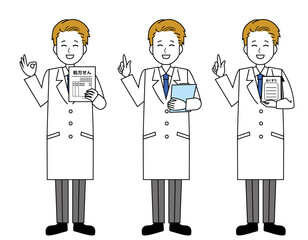 白衣を来た薬剤師　医療従事者　イラスト