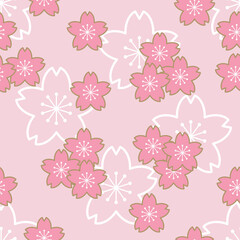 背景パターン素材　桜のシンボル（3_1）