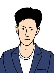 cute man cartoon on white background