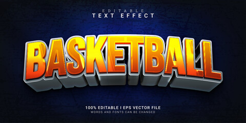 glossy basketball 3d style text effect