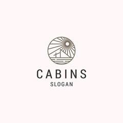 Cabins logo icon flat design template 