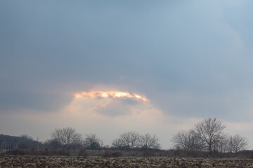 Panorama around Nis. Beautiful landscapes even on a non-sunny day. Serbia.