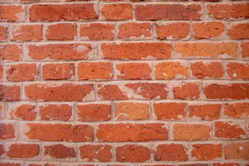 Old red brick wall. Minimal concept with pattern elements.