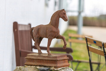 Close-up of a horse statue