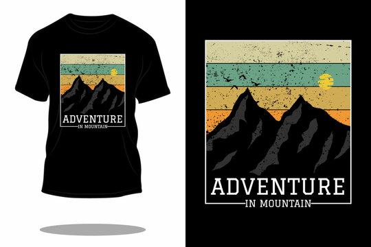 Adventure In Mountain Retro T Shirt Design