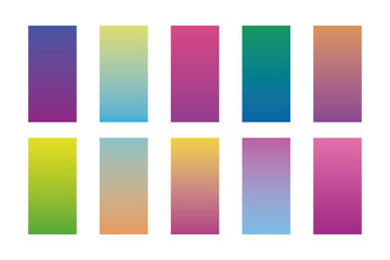 Set of colorful gradient cover background